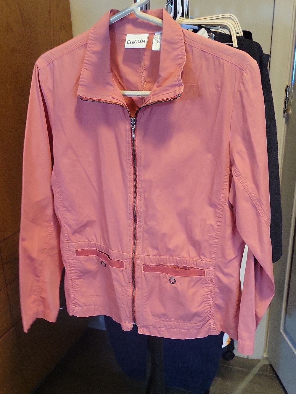 Chico's Coral Utility Zip Jacket